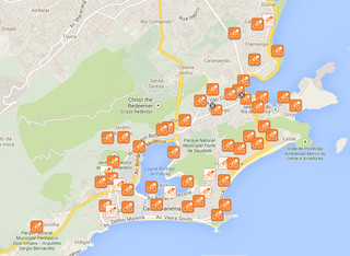 Karte die stationen Bike Rio von Rio de Janeiro