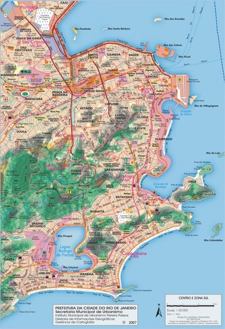 Karte die stadtteile und ortsteile in Rio de Janeiro